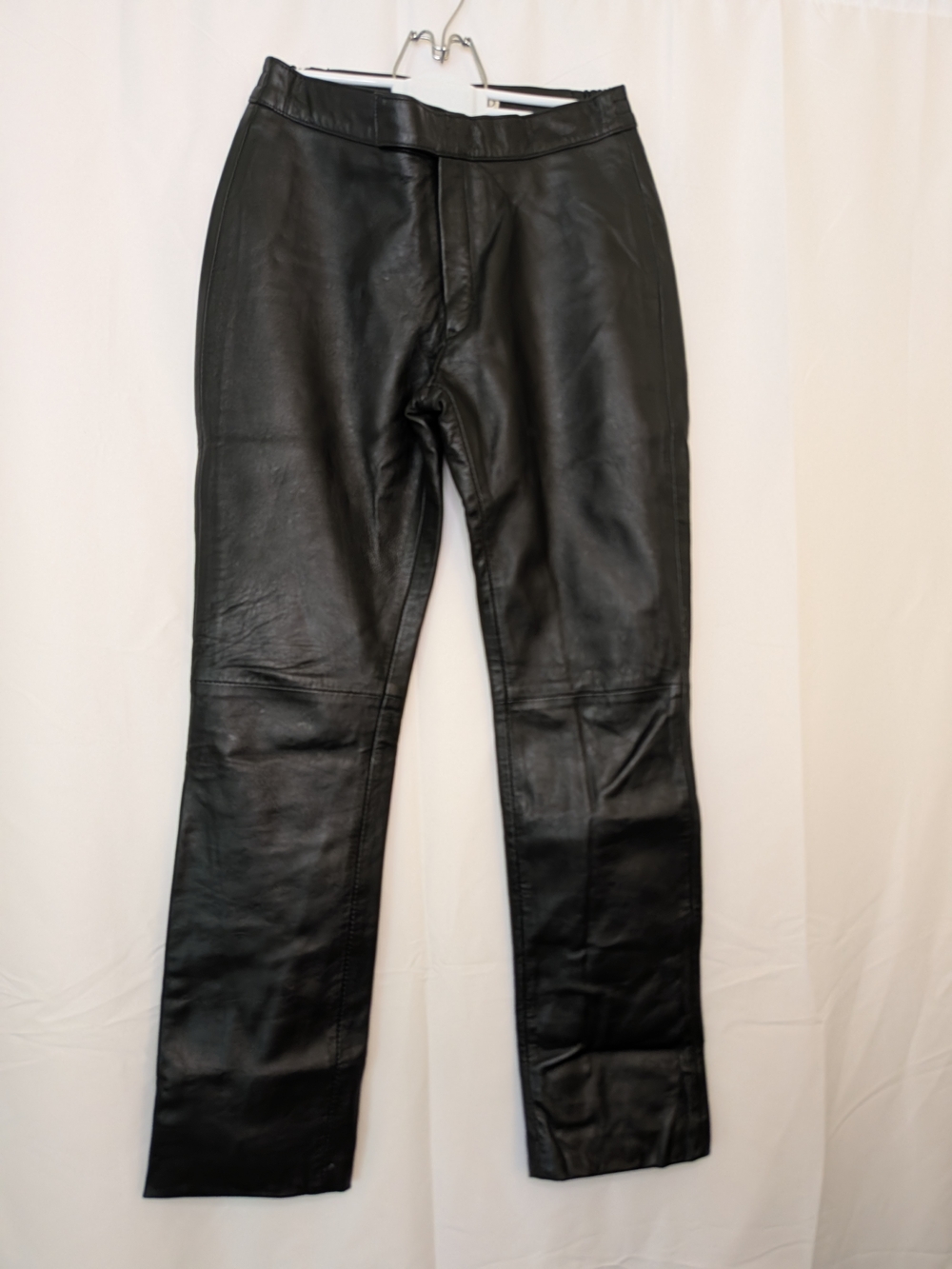 Vintage Black Leather Pants - Classic Straight Fit